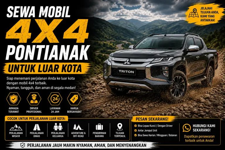 sewa mobil 4x4 Pontianak untuk luar kota