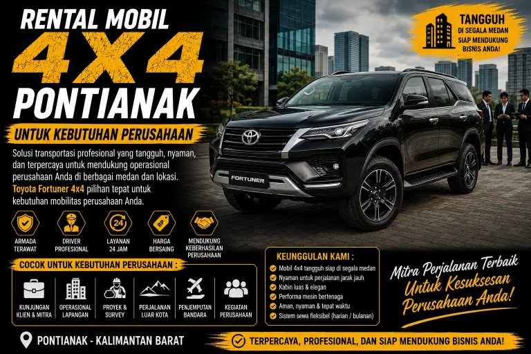 rental mobil 4x4 Pontianak untuk kebutuhan perusahaan