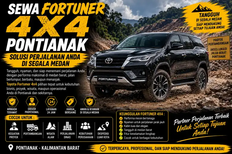 sewa Fortuner 4x4 Pontianak